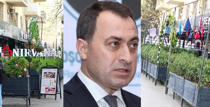 Nizami rayonunda \"Nirvana\" \"Şərifoğlu kabab\" restoranları səkini ediblər-Fotolar