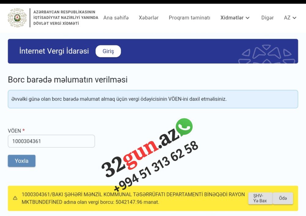 Binəqədi Rayon MKTB-nin dövlətə vergi borcu 5 milyon manatı keçdi
