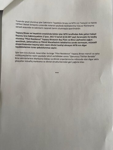 “Pilot Residence” MTK sakinlərinin fəryadı: illərdir çözülməyən problem – MƏKTUB (FOTOLAR)