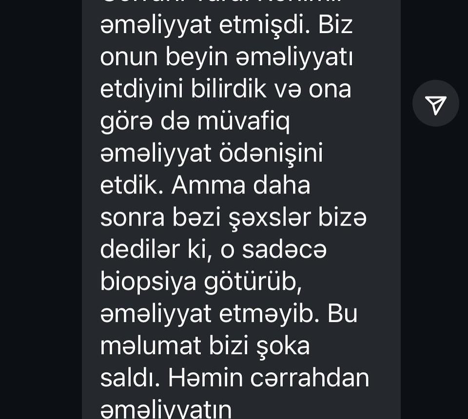 RDM-nin neyrocərrahı Tural Rəhimli 9 yaşlı xəstə uşağın ailəsindən 13 min manat niyə alıb?