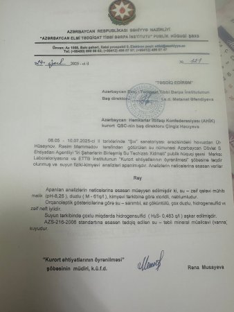 Şıx sanatoriyasının qara suyu: sağlamlığın əvəzinə xəyanət