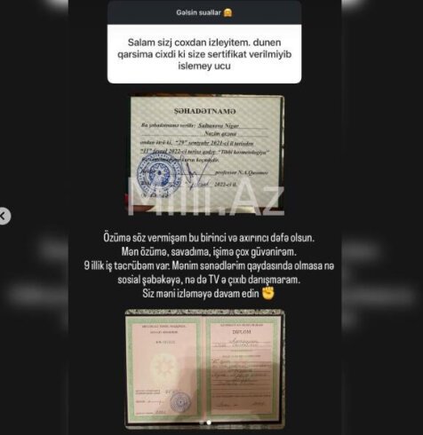 Nazim Qasımov həkim olmayan Nigar Sultanovaya necə şəhadətnamə verib? -Araşdırma