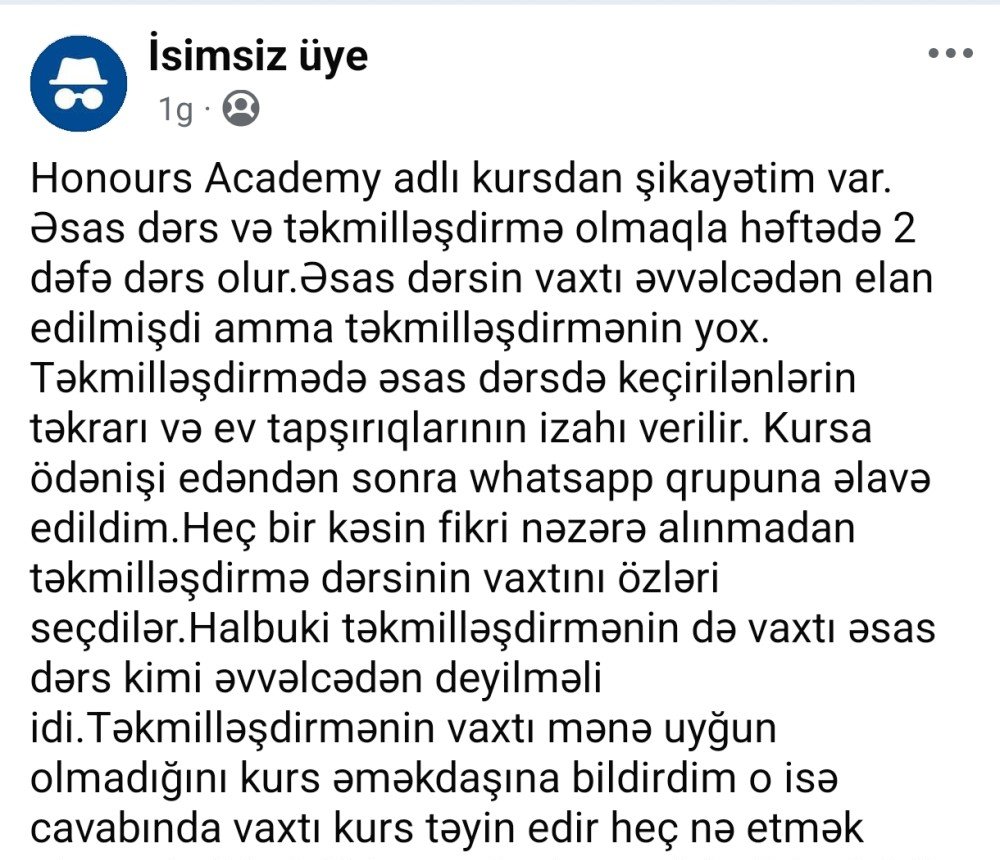 “Honours Academy”da tələbələr necə aldadılır? Əlavə ödənişlər edilməlidir……