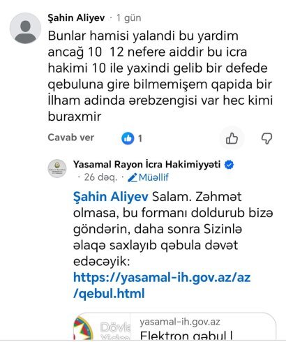 Vətəndaş Yasamal RİH-i ittiham etdi: “Yardım bir qism adama verilir” – Foto