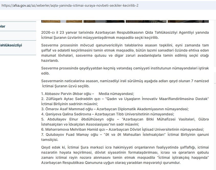 Qida təhlükəsizliyi üzərində qanunsuz “İctimai Şura” eksperimenti - Açıq şəkildə saxtakarlıq/FOTOFAKT