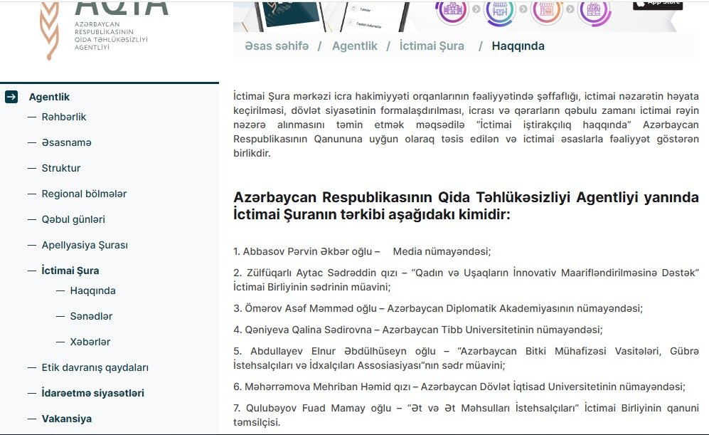 Qida təhlükəsizliyi üzərində qanunsuz “İctimai Şura” eksperimenti - Açıq şəkildə saxtakarlıq/FOTOFAKT