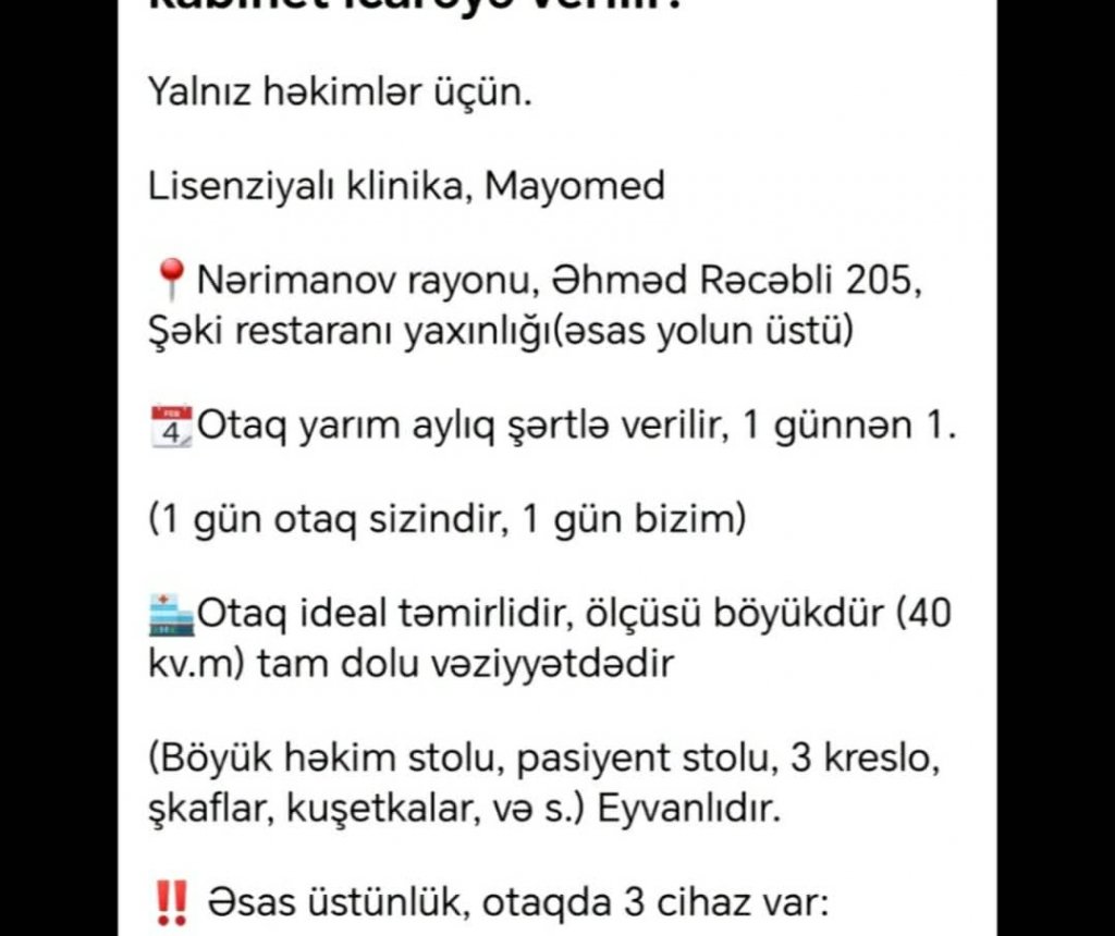 “Mayomed” klinikasında  Nihad Aslanov “kosmetoloq” idi indi isə “stomatoloq” kimi fəaliyyət göstərir?