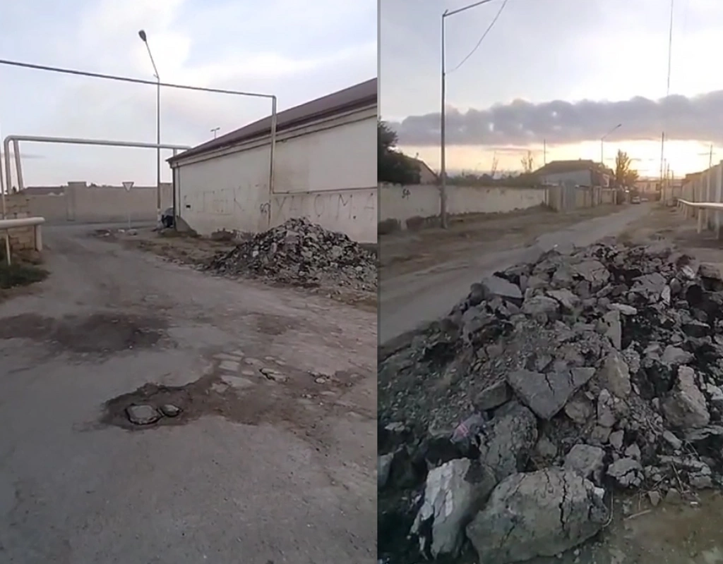Xırdalanda su çəkildi amma yolu bəbad hala saldılar-Video