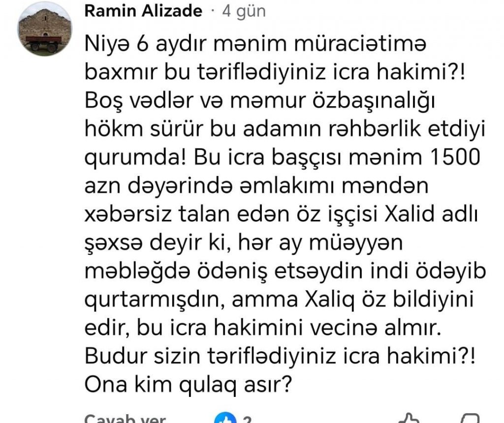 “Elşad Həsənov əmlakımı talan edib” – Yasamal sakinindən ŞİKAYƏT