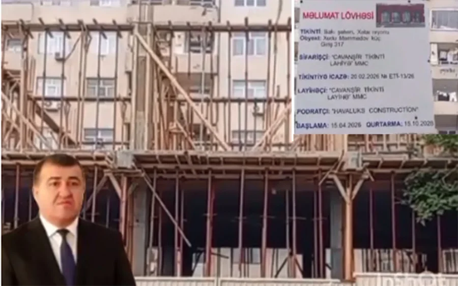 
Xətai rayonunda qalmaqalı tikinti - Sənəddə 1, reallıqda isə 2 mərtəbə... - VİDEO